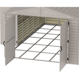 Duramax Garages DuraMax 10.5ft x 23ft Vinyl Garage with Foundation Kit and windows