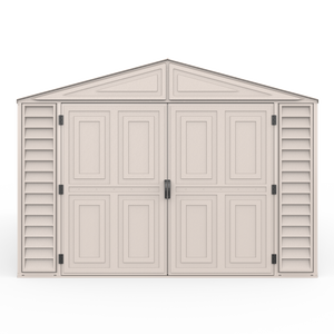 Duramax Garages DuraMax 10.5ft x 23ft Vinyl Garage with Foundation Kit and windows