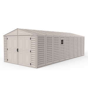 Duramax Garages DuraMax 10.5ft x 23ft Vinyl Garage with Foundation Kit and windows