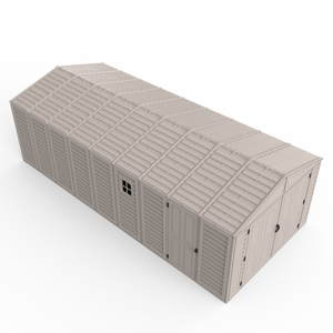 Duramax Garages DuraMax 10.5ft x 23ft Vinyl Garage with Foundation Kit and windows