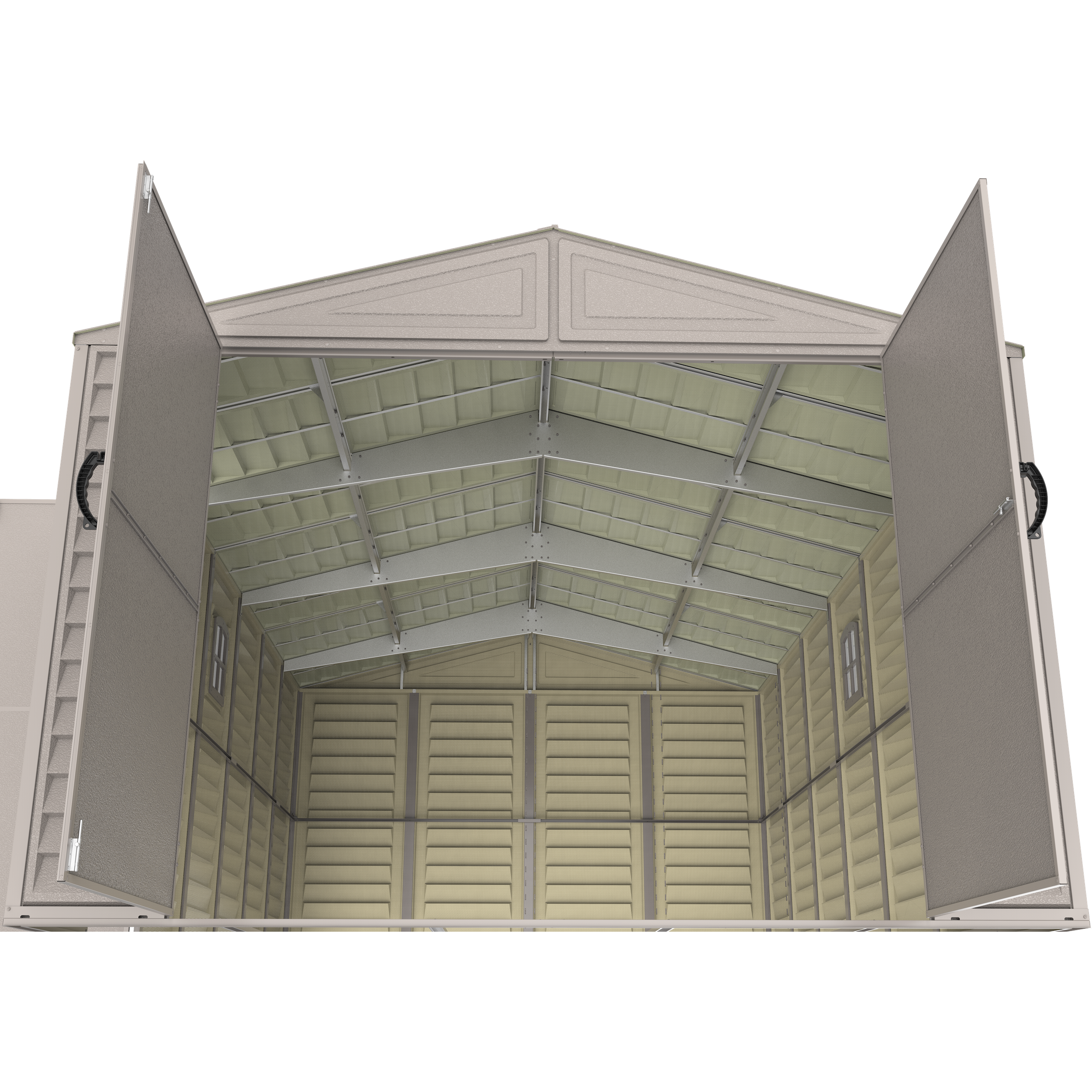 Duramax Garages DuraMax 10.5ft x 23ft Vinyl Garage with Foundation Kit and windows