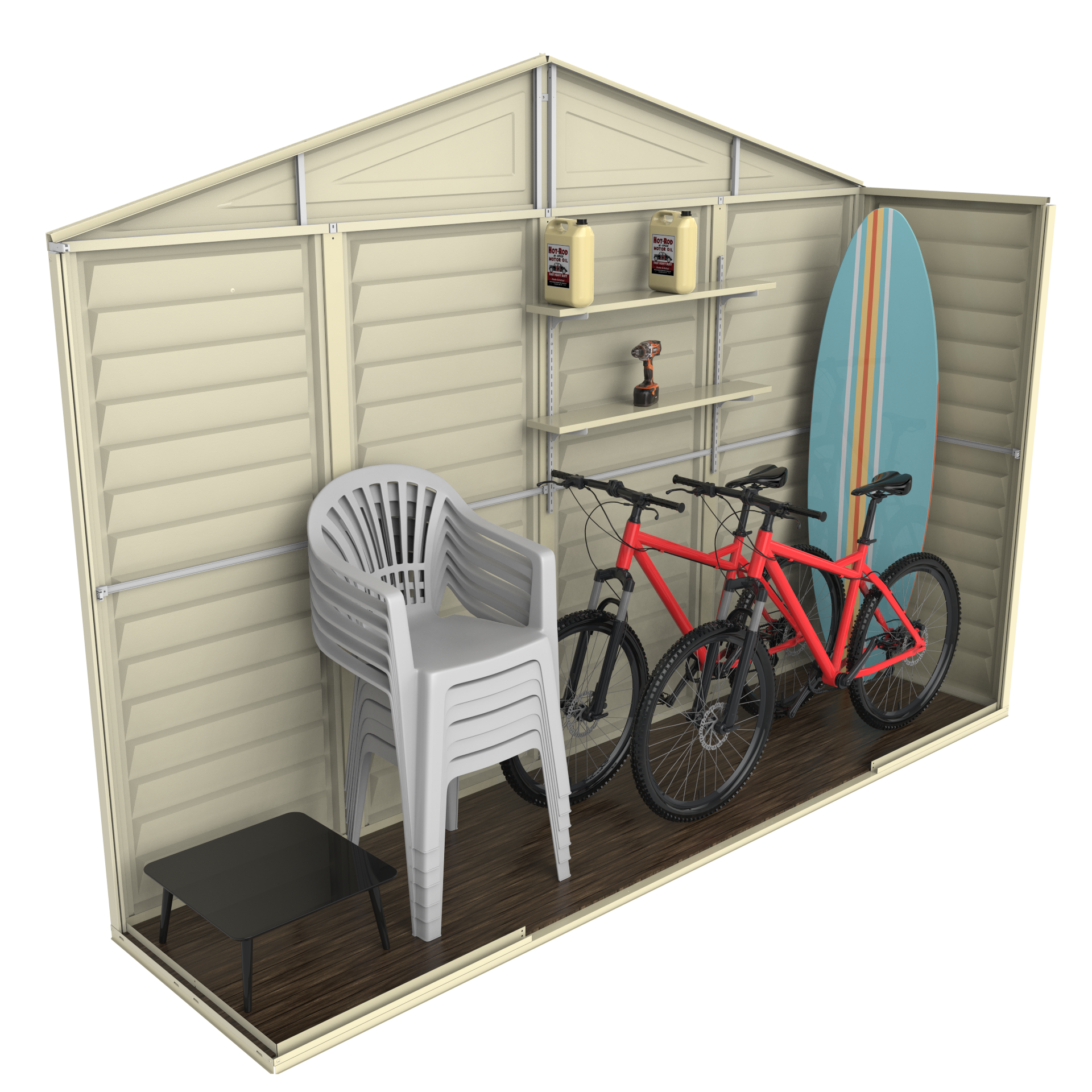 Duramax sheds DuraMax 10.5ft x 2.75ft SidePro Vinyl Shed with Foundation Kit