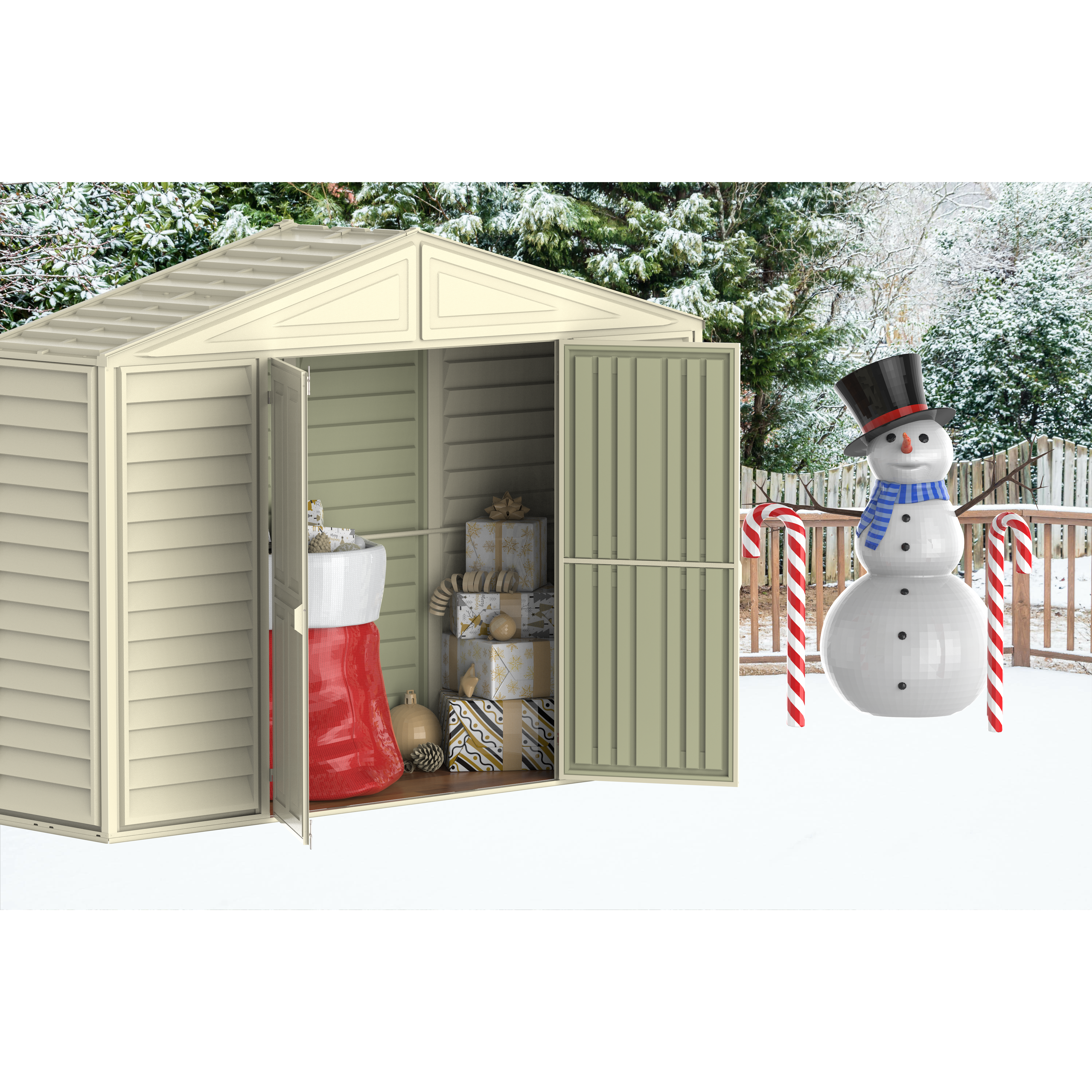 Duramax sheds DuraMax 10.5ft x 2.75ft SidePro Vinyl Shed with Foundation Kit