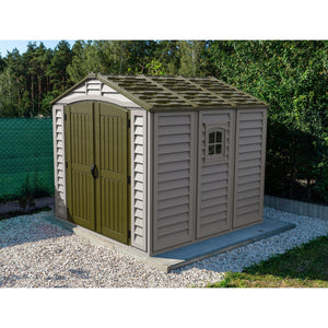 Duramax sheds DuraMax 8ft x 8ft DuraPlus Vinyl Shed Kit with Foundation and Window