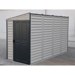 Duramax Vinyl Sheds Duramax 4ft x 10ft Sidemate Plus Vinyl Resin Outdoor Storage Shed With Foundation Kit