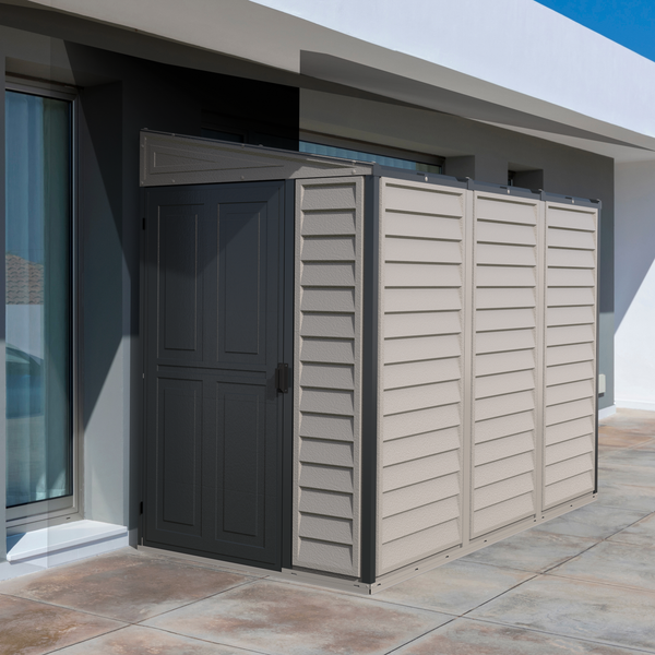 Duramax Vinyl Sheds Duramax 4ft x 8ft Sidemate PLUS Vinyl Resin Outdoor Storage Shed With Foundation Kit 36625