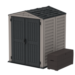 Duramax Vinyl Sheds Duramax YardMate Plus 5 ft. 6 in. x 5ft. 6 in. Gray Vinyl Storage Shed with Molded Floor