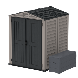 Duramax Vinyl Sheds Duramax YardMate Plus 5 ft. 6 in. x 5ft. 6 in. Gray Vinyl Storage Shed with Molded Floor
