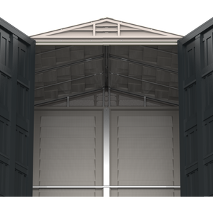 Duramax Vinyl Sheds Duramax YardMate Plus 5 ft. 6 in. x 5ft. 6 in. Gray Vinyl Storage Shed with Molded Floor (East Coast Purchase Only)