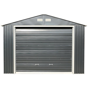 Duramax Garages Duramax 12ft x 32ft Imperial Metal Garage Dark Gray / White Trim