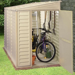 Duramax sheds Duramax 4ft x 8ft Sidemate Vinyl Resin Outdoor Storage Shed  With Foundation Kit