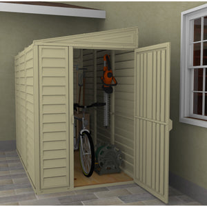 Duramax sheds Duramax 4ft x 8ft Sidemate Vinyl Resin Outdoor Storage Shed  With Foundation Kit