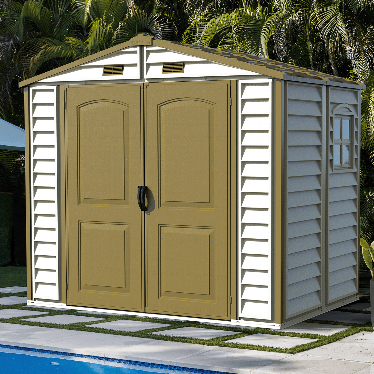 DuraMax StoreAll 8x5.5 Plastic Vinyl Outdoor Shed with Window 30115