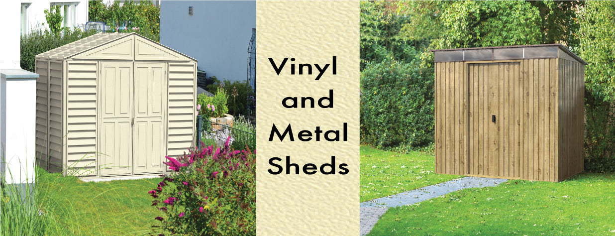 Vinyl and metal sheds
