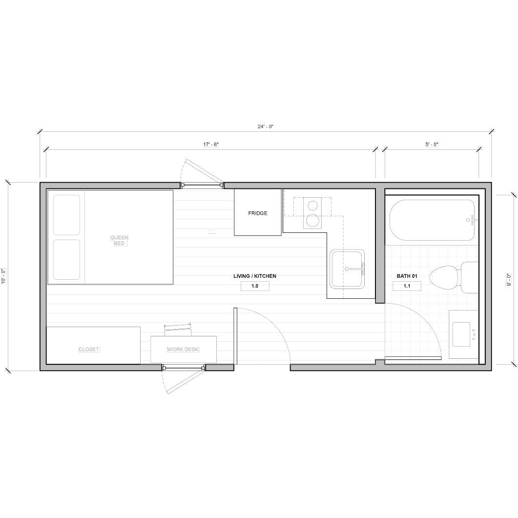 BOSS ADU BOSS 10' x 24' 240 Sqft Steel ADU | Modern Backyard Accessory Dwelling Unit