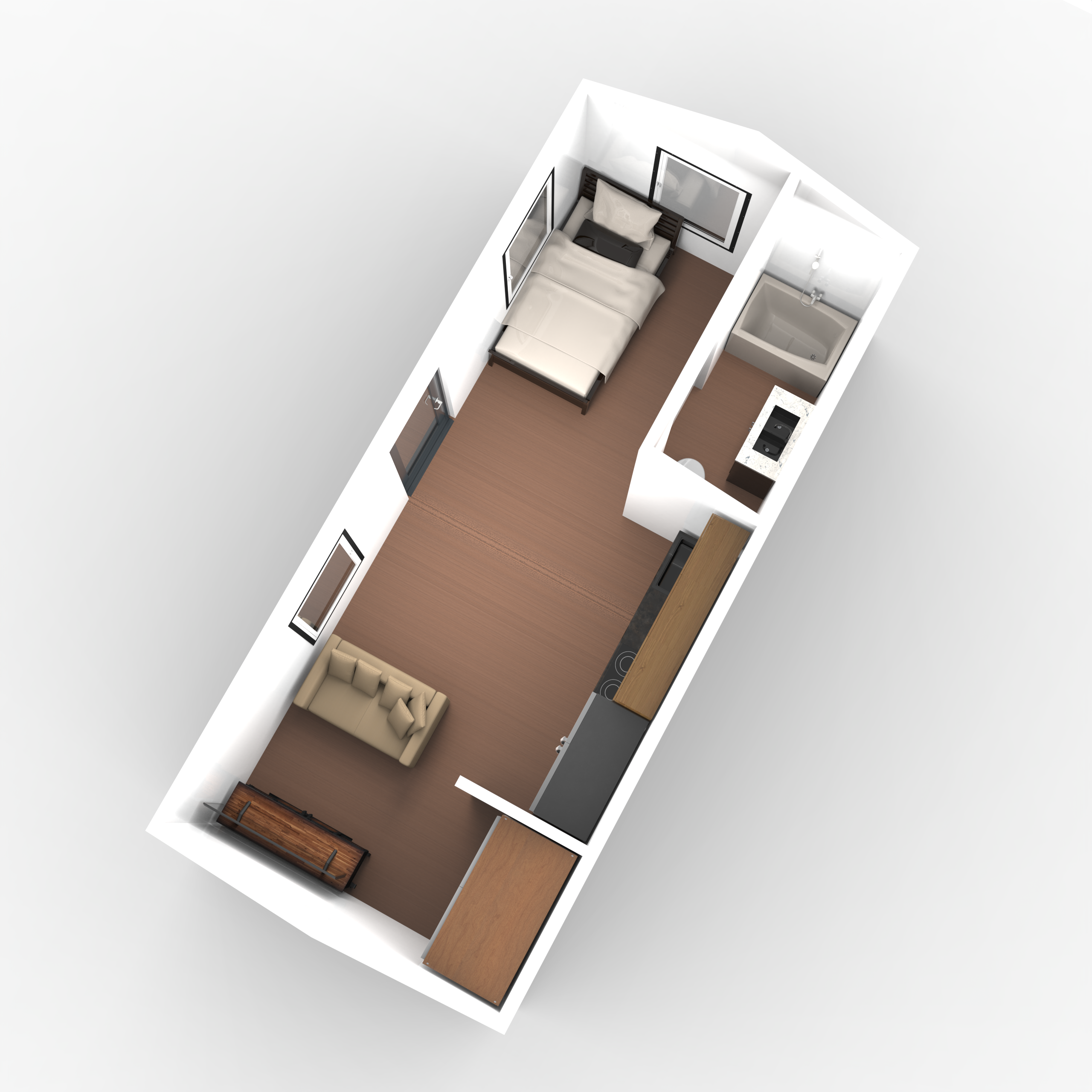 BOSS ADU BOSS 12' x 28' 340 Sqft Steel ADU | Modern Backyard Accessory Dwelling Unit | Studio Plus