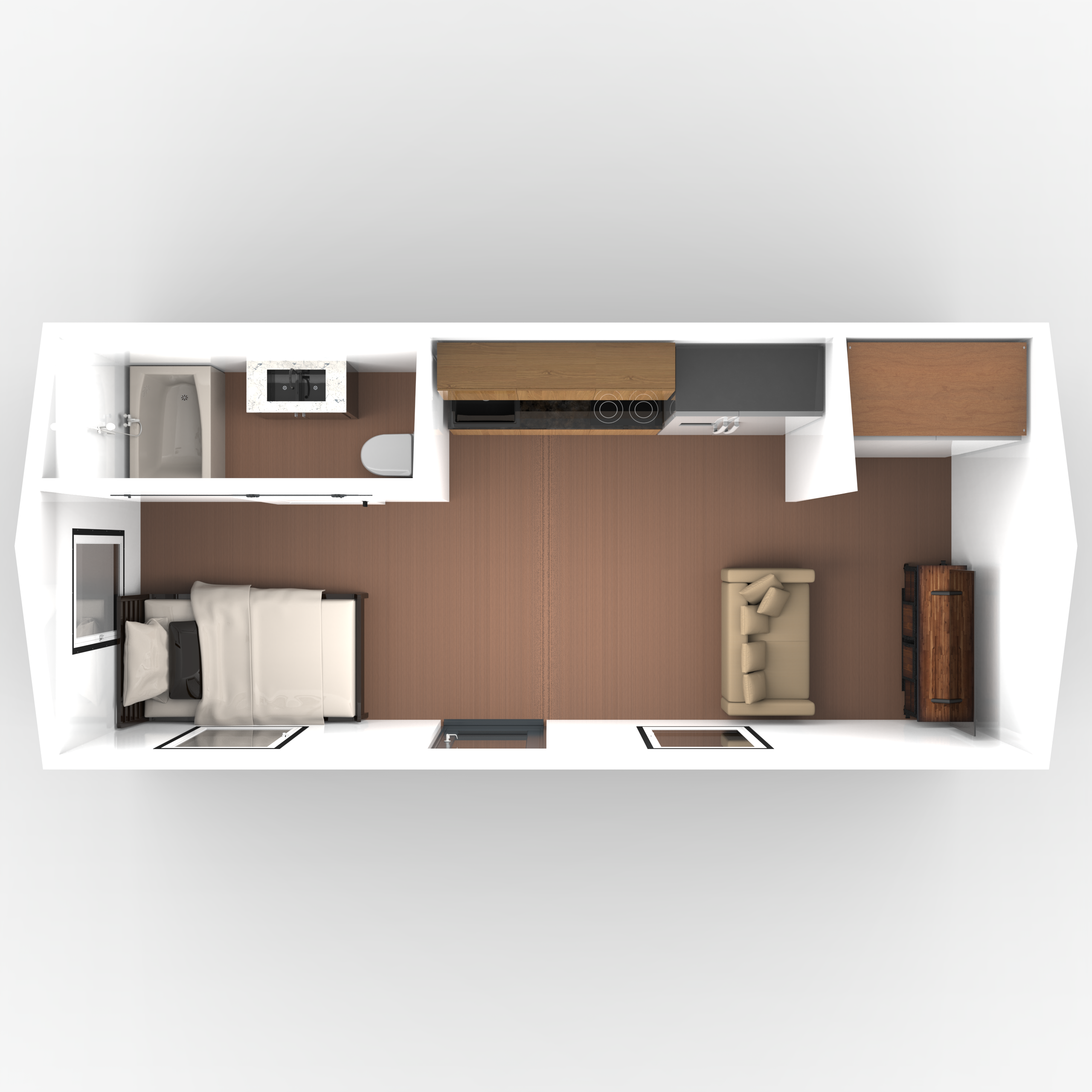 BOSS ADU BOSS 12' x 28' 340 Sqft Steel ADU | Modern Backyard Accessory Dwelling Unit | Studio Plus