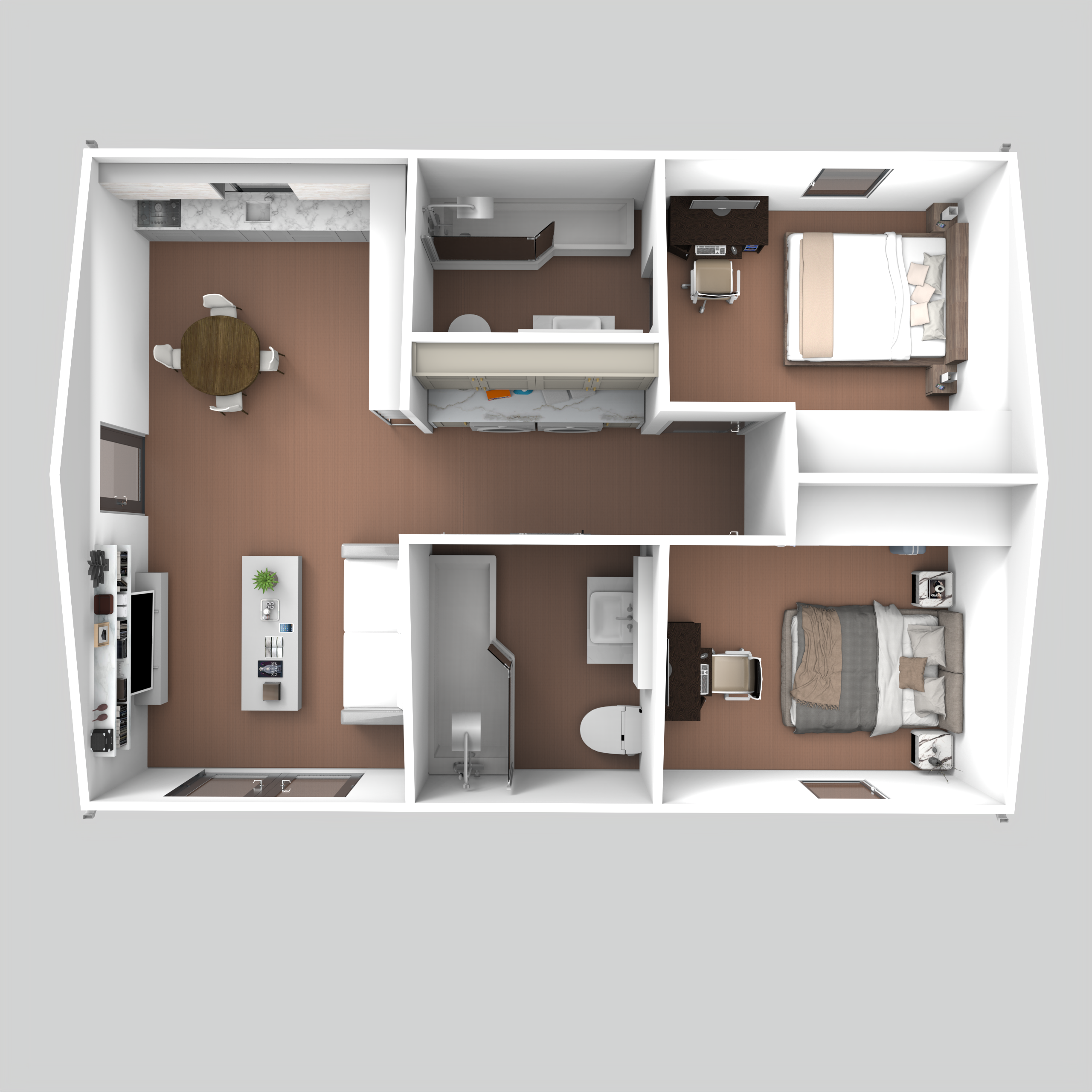 BOSS ADU BOSS 24' x 34' 800 Sqft Steel ADU | Modern Backyard Accessory Dwelling Unit | 2 Bedroom Plus