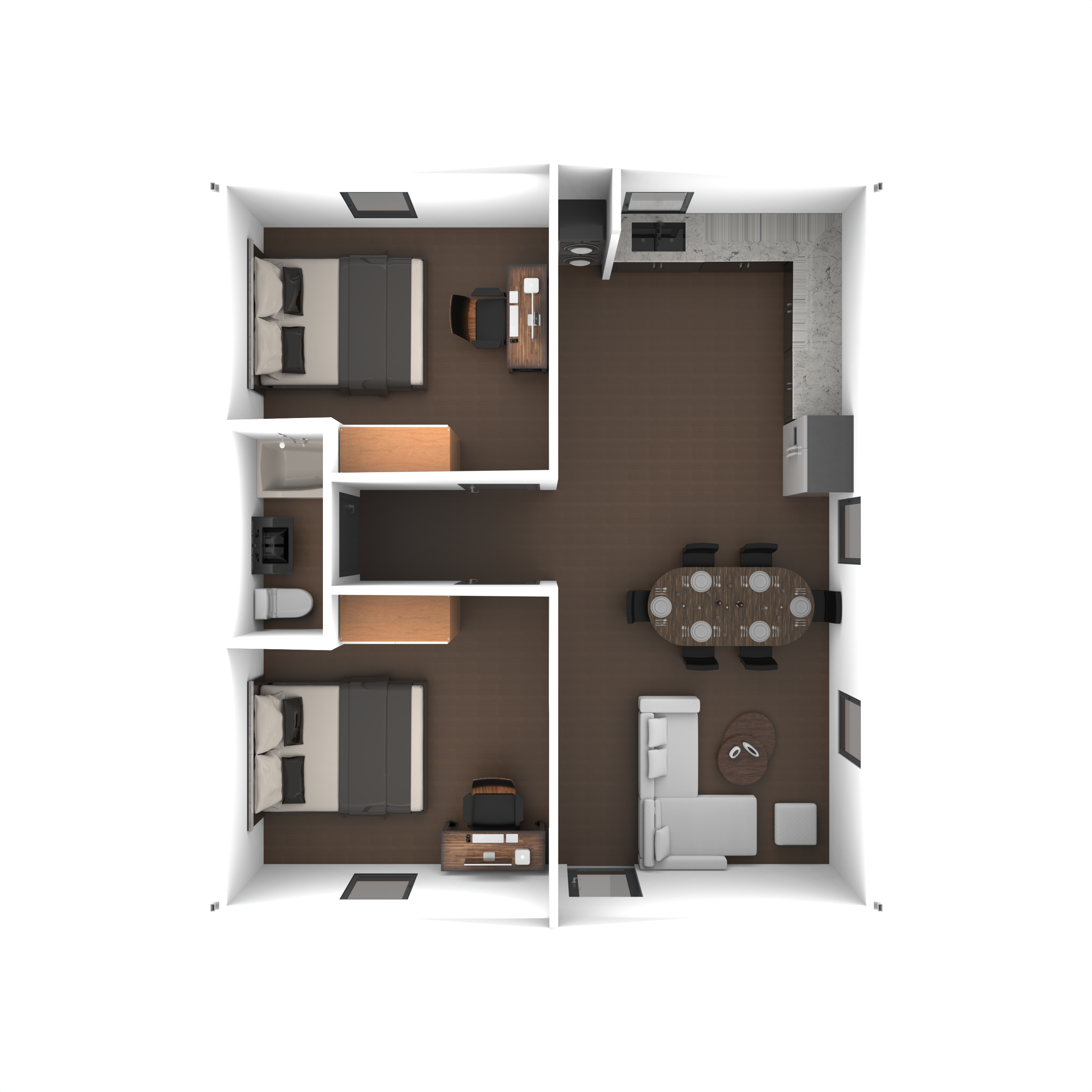 BOSS ADU BOSS 28' x 30' 800 Sqft Steel ADU | Modern Backyard Accessory Dwelling Unit | 2 Bedroom Basic