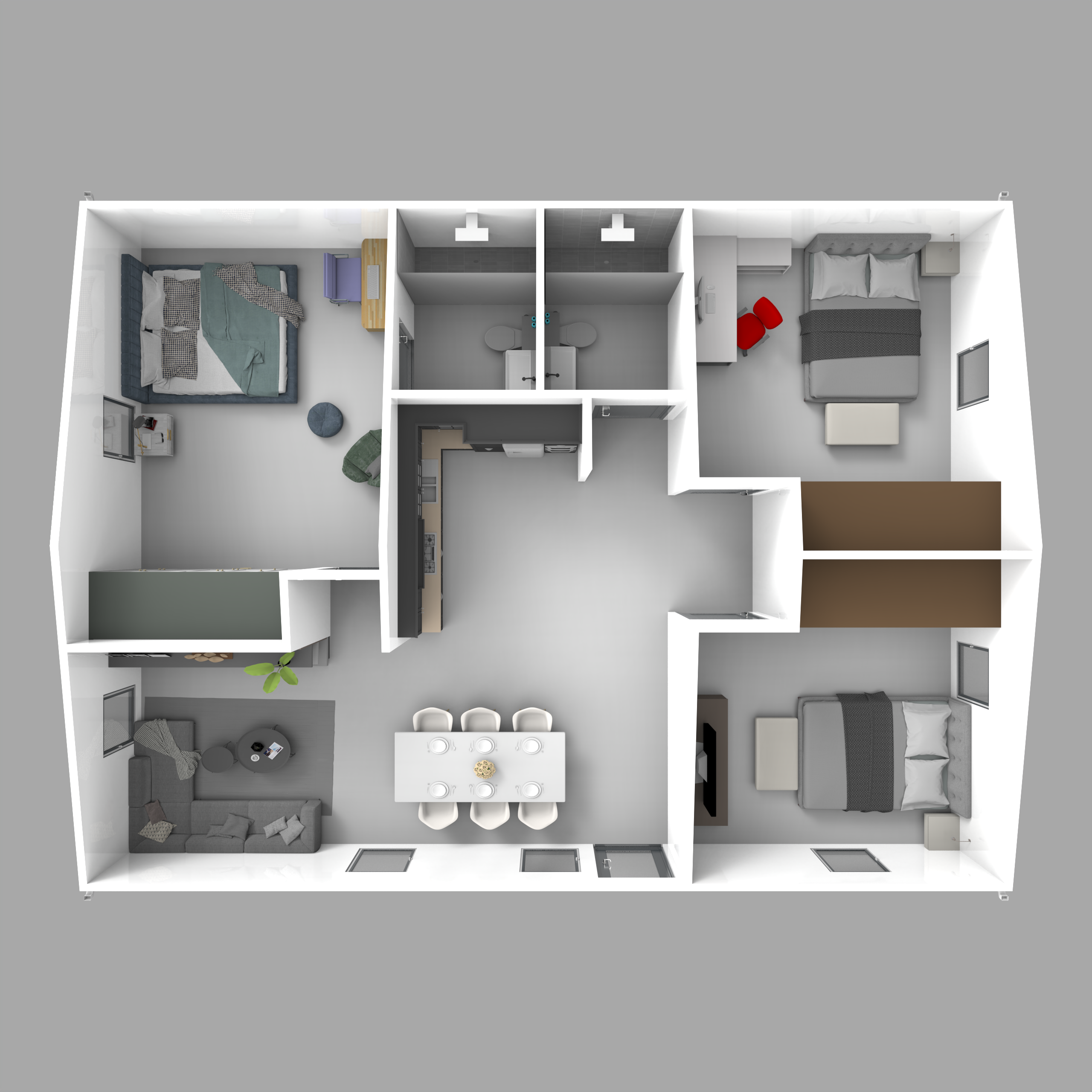 BOSS ADU BOSS 30' x 40' 1200 Sqft Steel ADU | Modern Backyard Accessory Dwelling Unit | 3 Bedroom Core