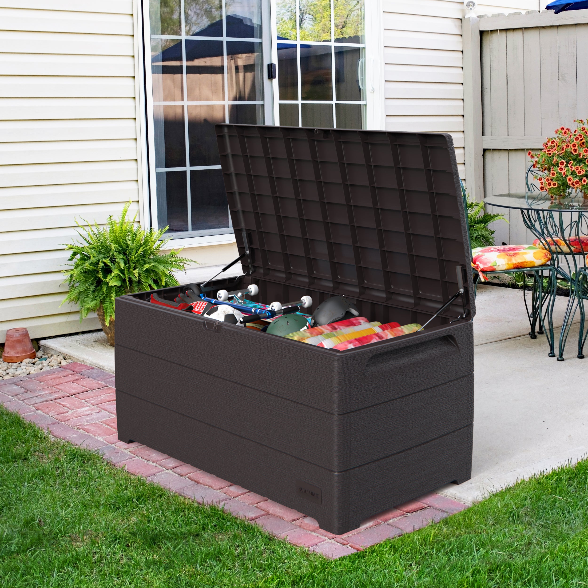 Duramax 86603 CedarGrain 110 Gal Deck Box Gray