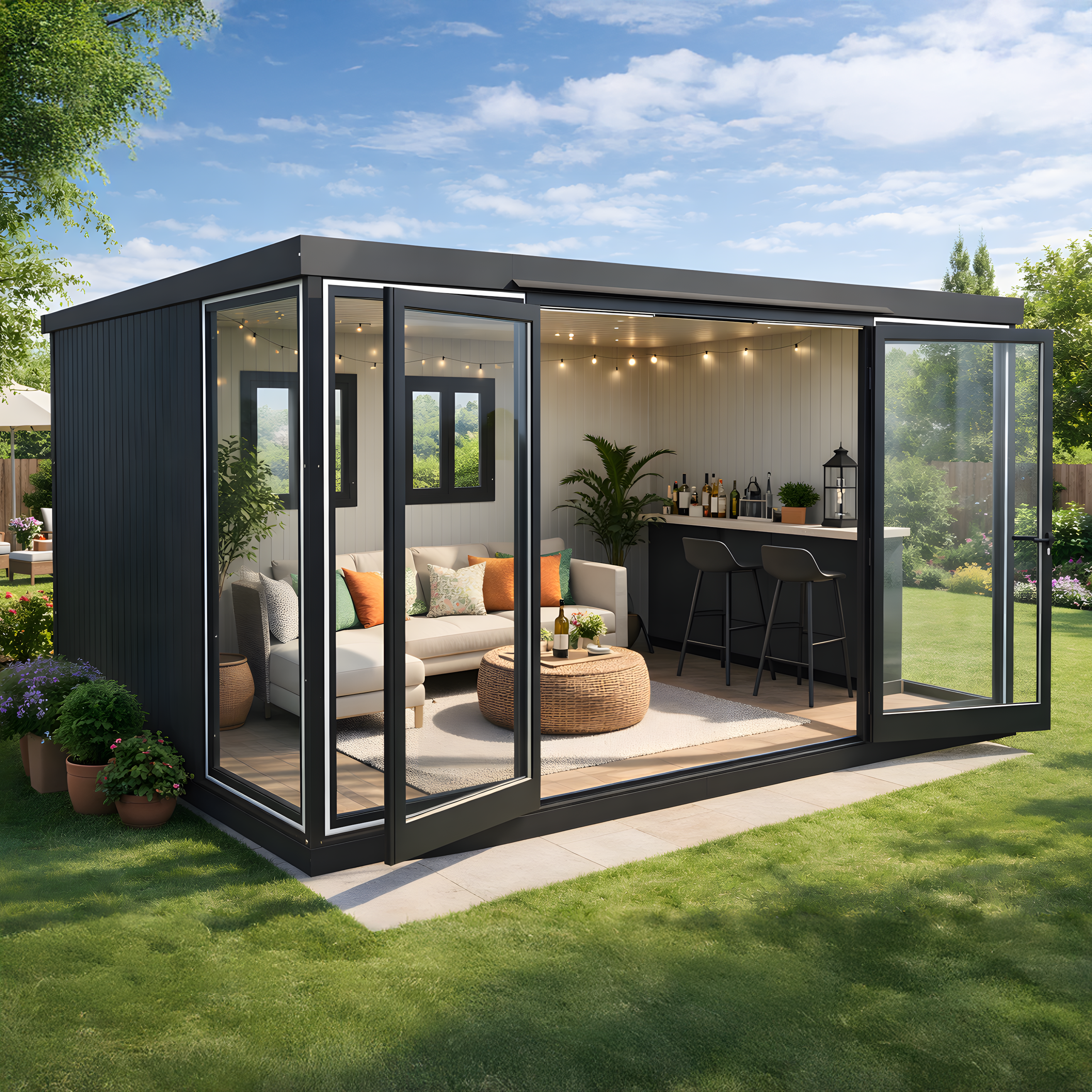 Duramax Duramax 13x10 Garden Glass Room, Outdoor Office, Shelter, Playroom and Insulated Building with Double Doors 32003