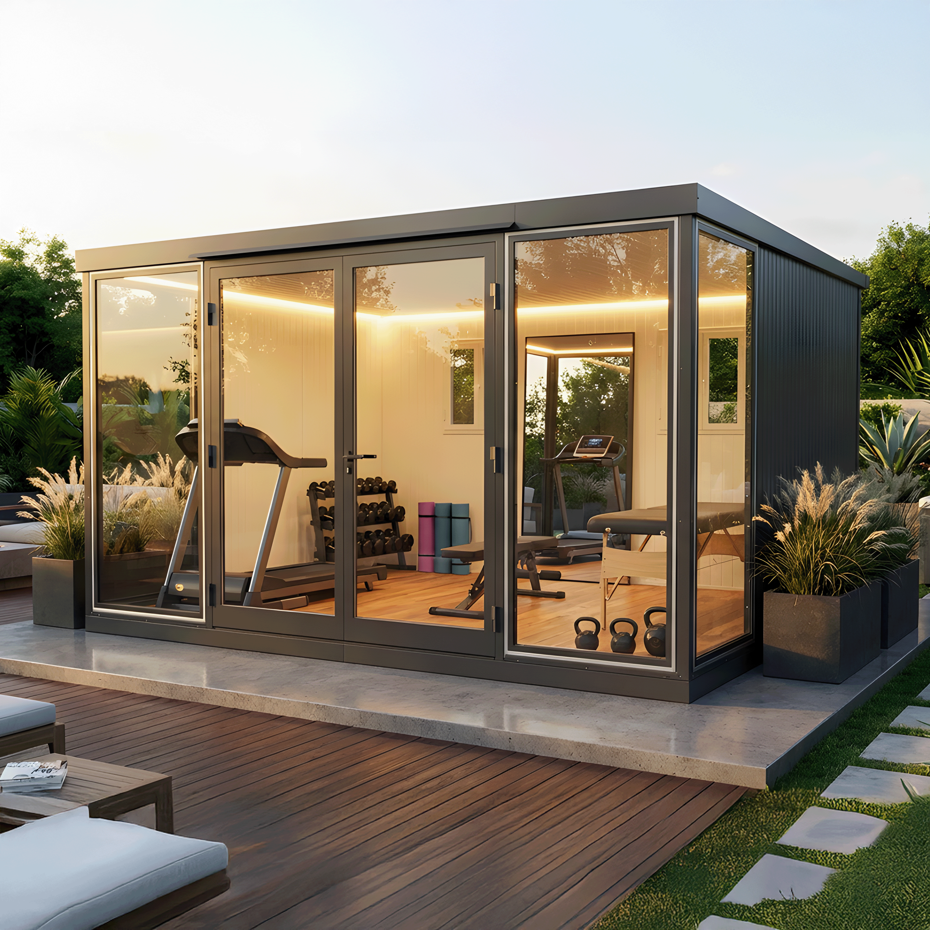 Duramax Duramax 13x10 Garden Glass Room, Outdoor Office, Shelter, Playroom and Insulated Building with Double Doors 32003