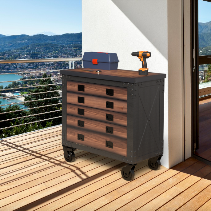 Hardwood tool cabinet deals top