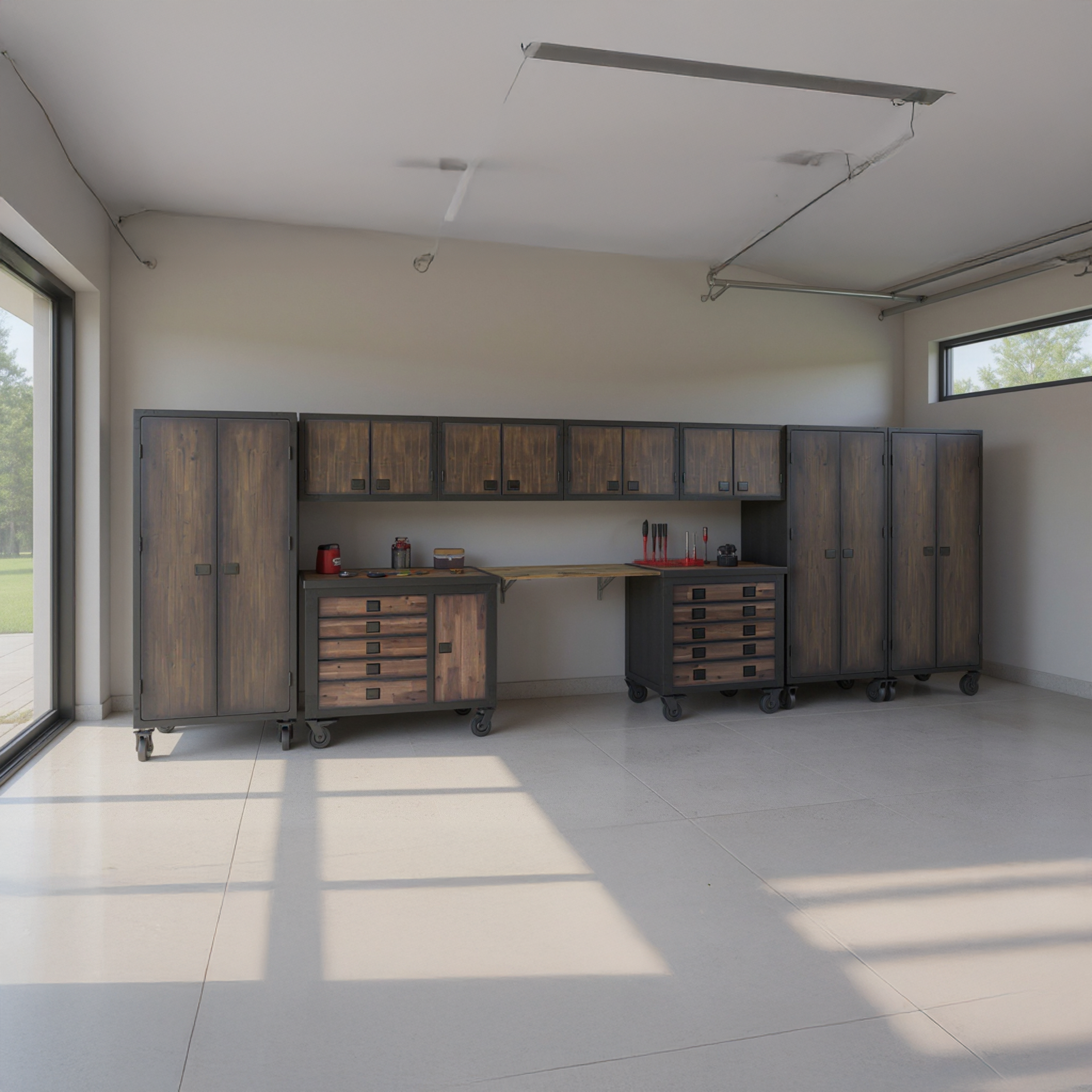 Duramax garage storage Duramax 10 Piece-Garage Storage Combo Set with Tool Chests, Wall Cabinets, Free Standing Cabinets and Folding Table