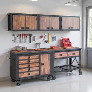 Duramax garage storage Duramax 5-Piece Garage Storage Combo Set with Workbench, Tool Chest and Wall Cabinets