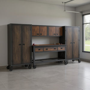 Duramax garage storage Duramax 5-Piece Garage Storage Combo Set with Workbench, Wall Cabinets and Free Standing Cabinets