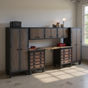 Duramax 8-Piece Garage Storage Combo Set with Tool Chests, Wall Cabine Duramax 8-Piece Garage Storage Combo Set with Tool Chests, Wall Cabine