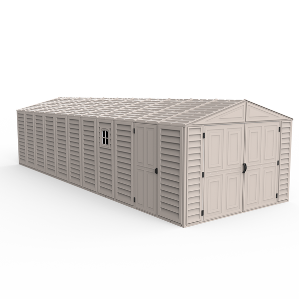 Duramax Garages DuraMax 10.5ft x 31ft Vinyl Garage with Foundation Kit and Windows