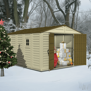 Duramax sheds DuraMax 10.5ft x 13ft  Woodbridge Plus Vinyl Shed w/ Foundation Kit & Window