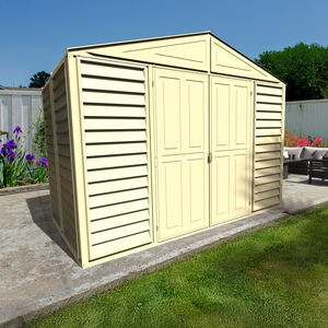Duramax sheds DuraMax 10.5ft x 5ft Woodbridge Vinyl Shed with Foundation Kit 00283