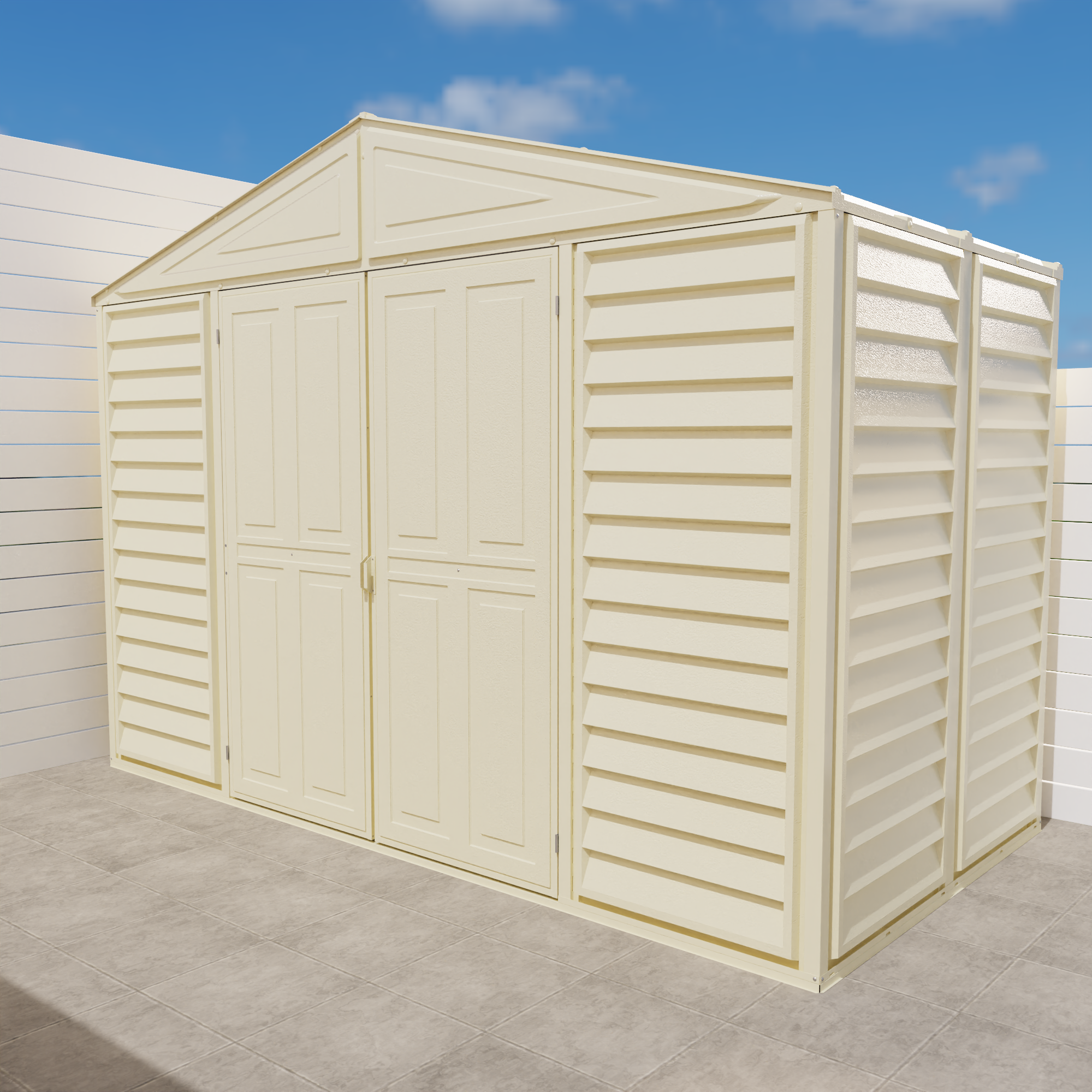 Duramax sheds DuraMax 10.5ft x 5ft Woodbridge Vinyl Shed with Foundation Kit