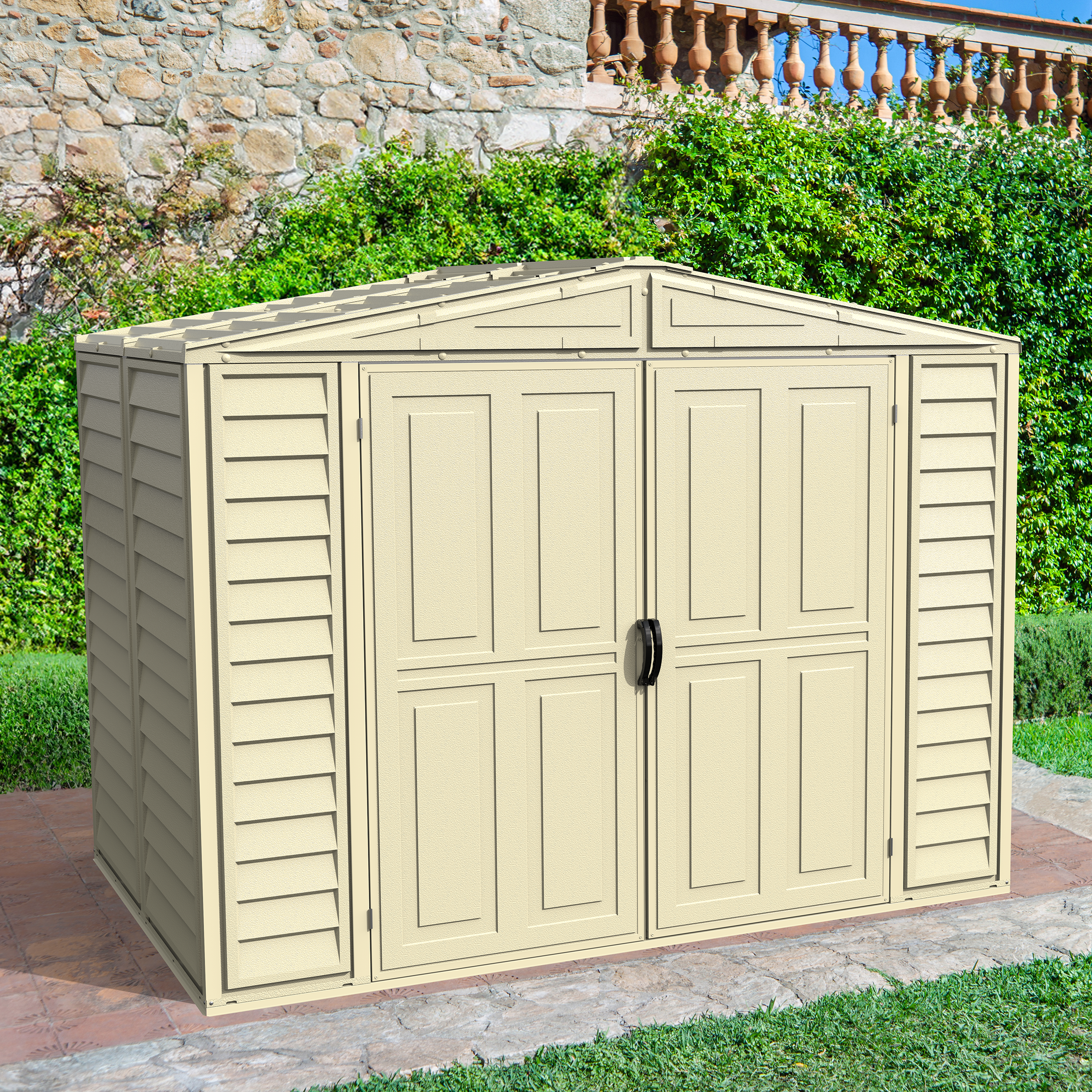 DuraMax DuraMate 8x5.5 Plastic Vinyl Outdoor Storage Shed 00184 DuraMax DuraMate 8x5.5 Plastic Vinyl Outdoor Storage Shed 00184