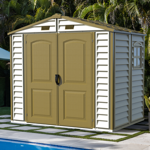 Duramax sheds DuraMax 8ft x 5.5ft Storeall Vinyl Shed with Foundation Kit and window