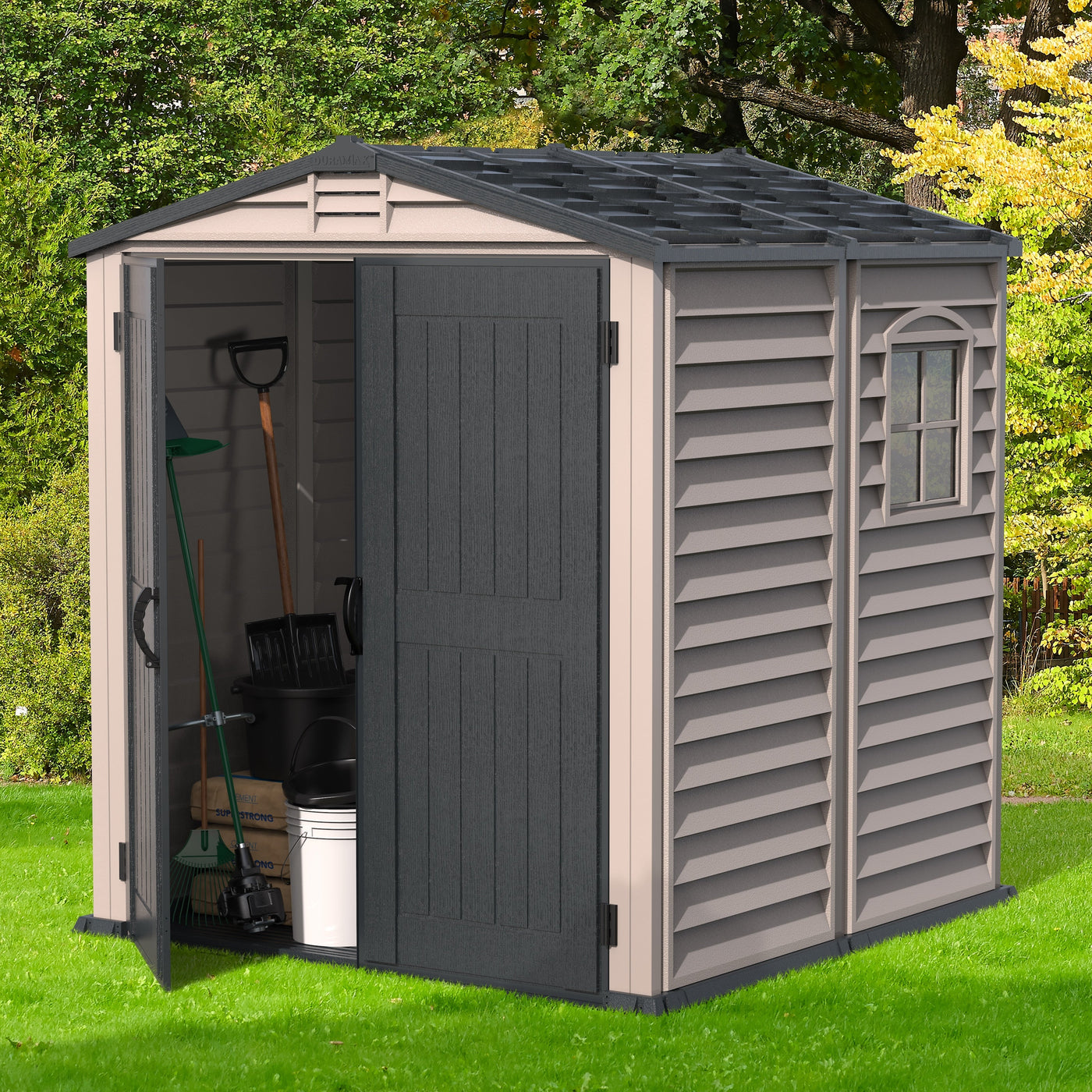 Duramax Plus 6ft X6ft Storemate Vinyl Shed With Molded Floor – Durasheds