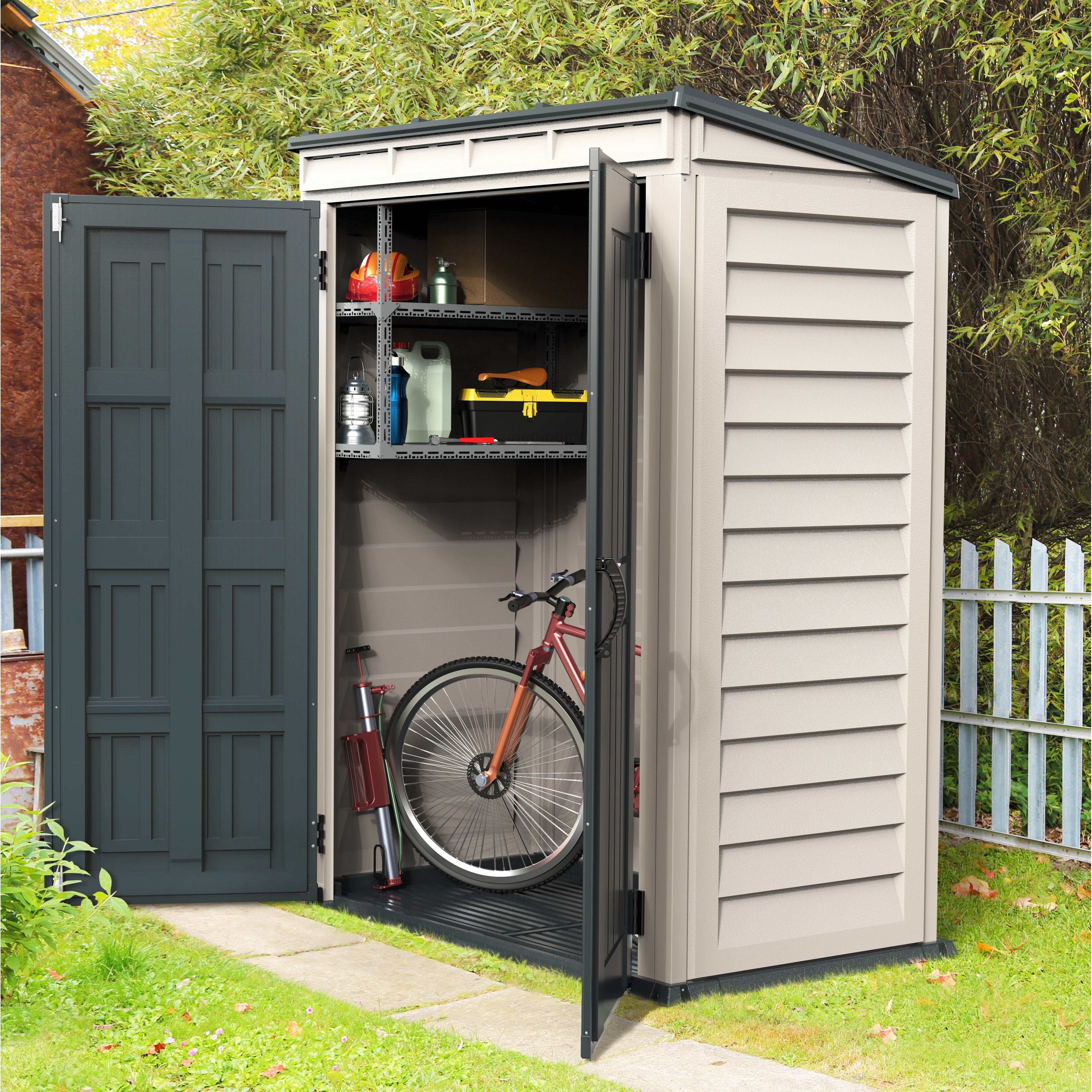 Duramax YardMate Plus Pent 5 ft. 6 in. x 3 ft. Gray Vinyl Storage Shed