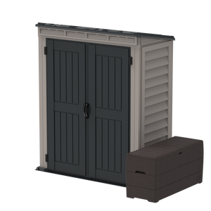 Duramax sheds Duramax YardMate Plus Pent 5 ft. 6 in. x 3 ft. Gray Vinyl Storage Shed with Molded Floor