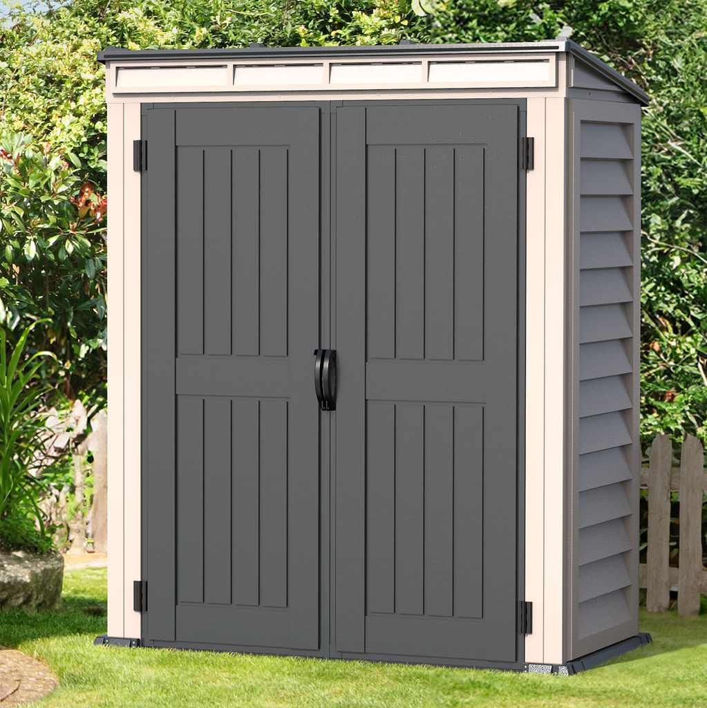 Duramax YardMate Plus Pent 5 ft. 6 in. x 3 ft. Gray Vinyl Storage Shed
