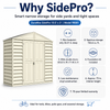 Duramax Vinyl Sheds DuraMax 10.5' x 3' SidePro Narrow Vinyl Outdoor Storage Shed with Foundation Kit – Ivory