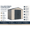 Duramax Vinyl Sheds DuraMax 10.5' x 8' StoreMax Plus Vinyl Walk-In Storage Shed with Molded Floor, Full Skylight & Wide Double Doors – Adobe