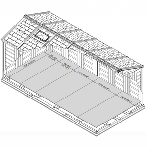 Duramax Vinyl Sheds Duramax 15 x 8 Apex Pro Vinyl Shed with Foundation, 2 Windows and 2 Doors