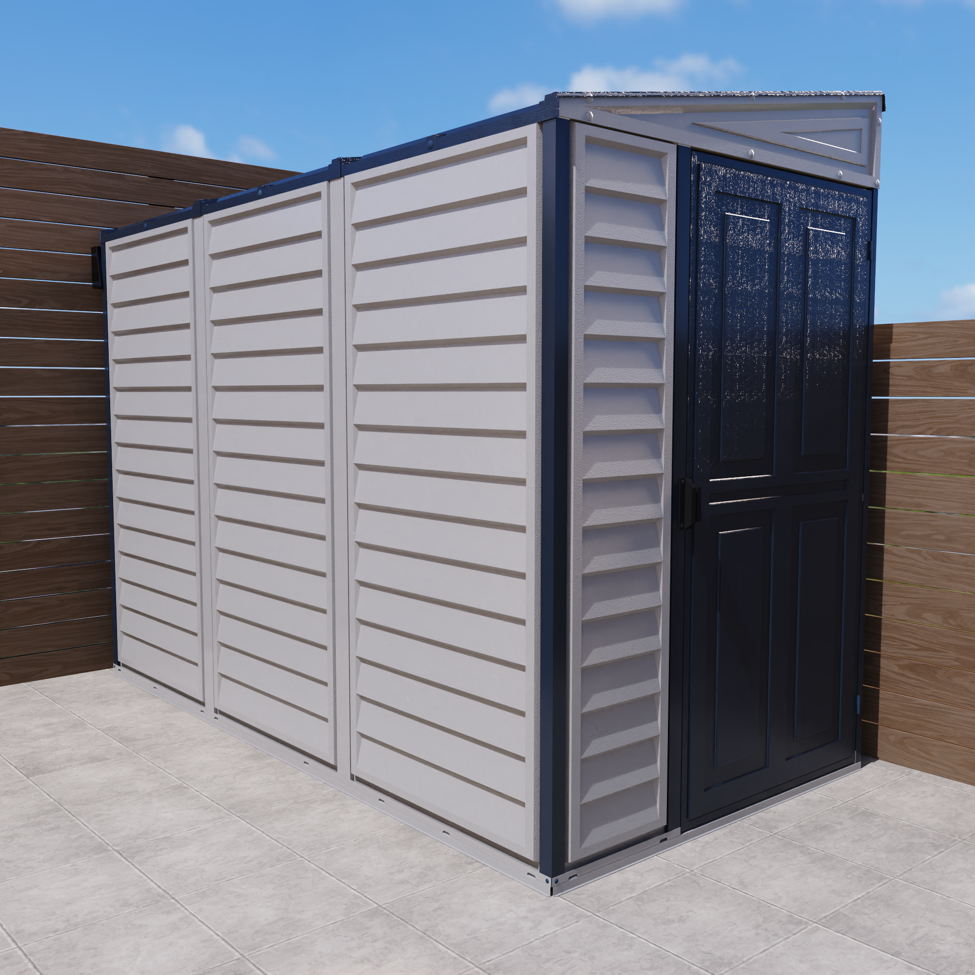 Duramax Vinyl Sheds Duramax 4ft x 8ft Sidemate PLUS Vinyl Resin Outdoor Storage Shed  With Foundation Kit