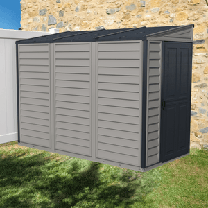 Duramax Vinyl Sheds Duramax 4ft x 8ft Sidemate PLUS Vinyl Resin Outdoor Storage Shed  With Foundation Kit