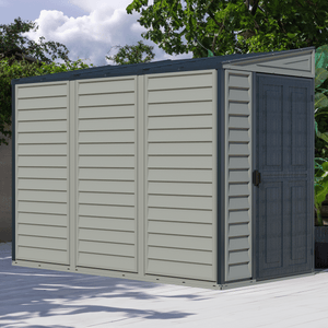 Duramax Vinyl Sheds Duramax 4ft x 8ft Sidemate PLUS Vinyl Resin Outdoor Storage Shed  With Foundation Kit