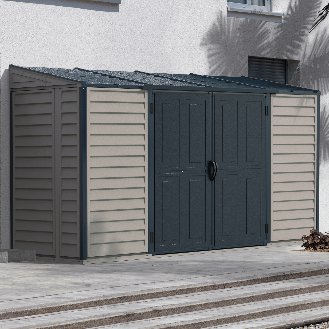 DuraMax SideMate Plus Pro 10' x 4' Outdoor Storage Shed with Double Do ...