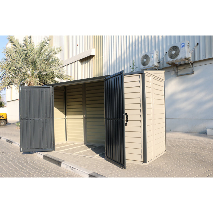 DuraMax SideMate Plus Pro 10' x 4' Outdoor Storage Shed with Double Do ...